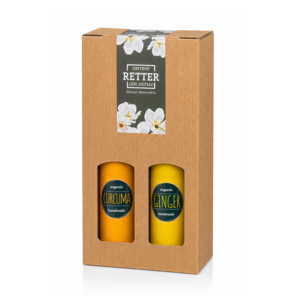 Natur-Geschenkbox | Handgefertigt, für 2 Flaschen