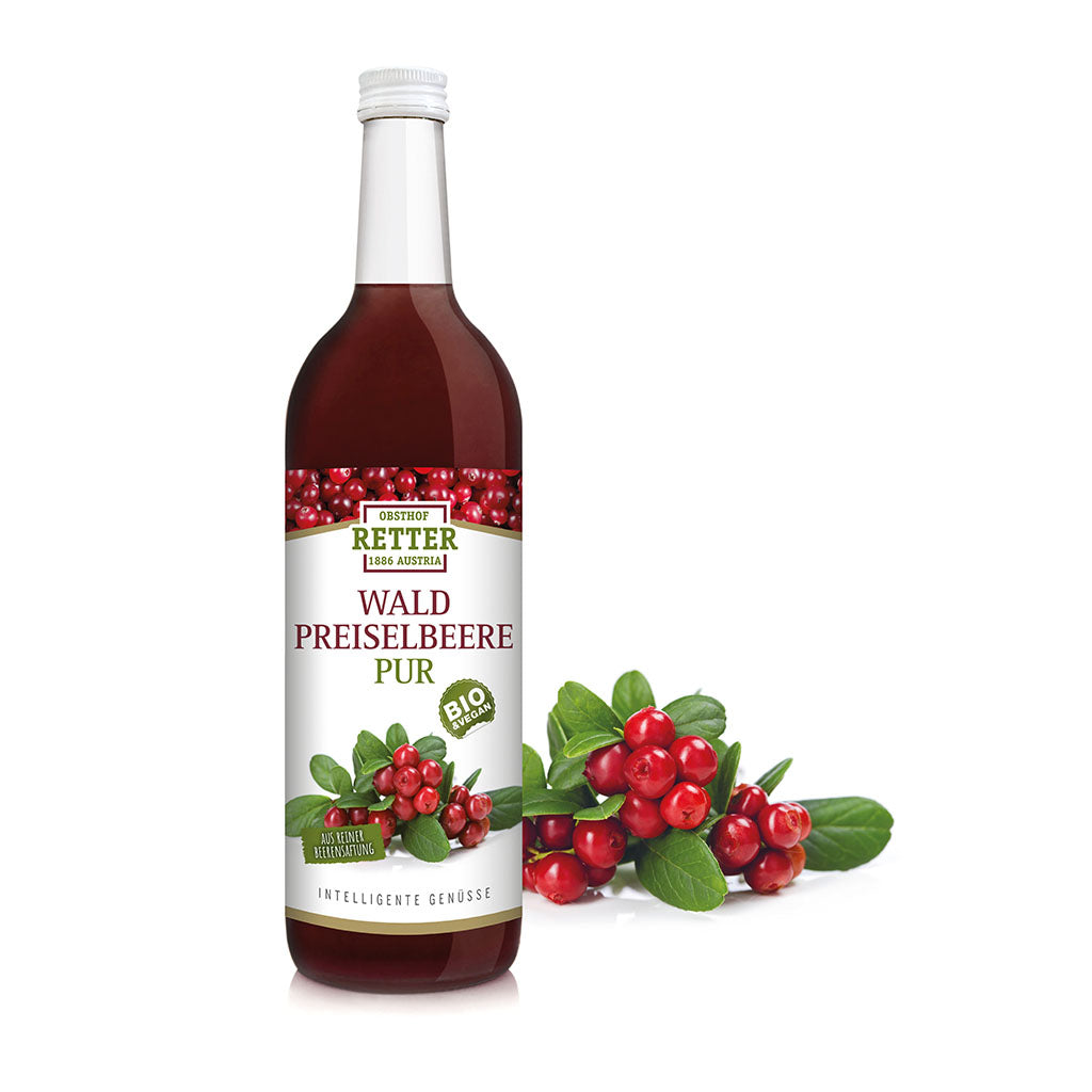 BIO Waldpreiselbeere pur, 100% Direktsaft
