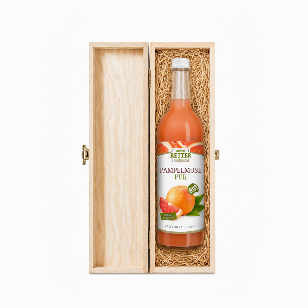Kiefervollholz- Geschenkkassette | Handgefertigt, für 1 Flasche