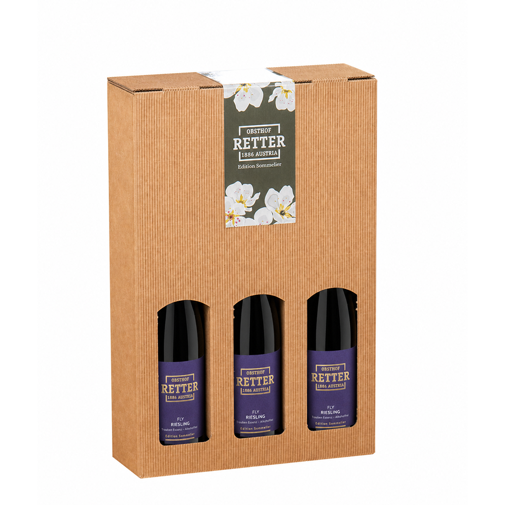 Natur-Geschenkbox | Handgefertigt, für 3 Flaschen